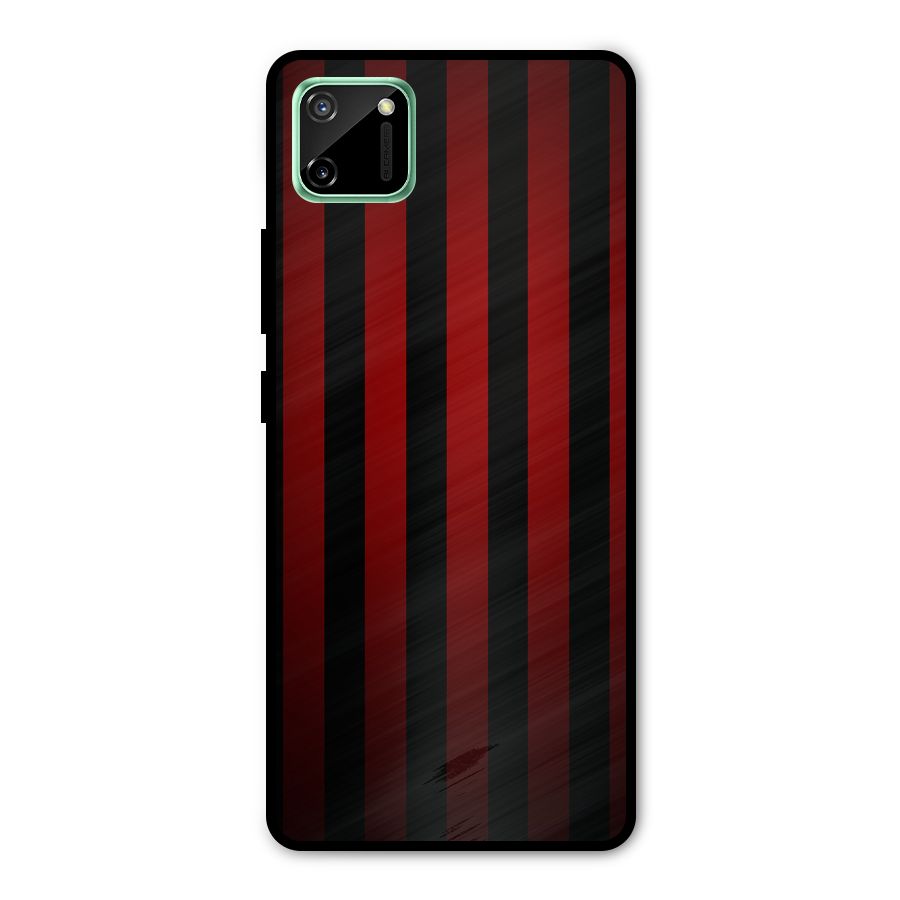 Red Black Stripes Metal Back Case for Realme C11