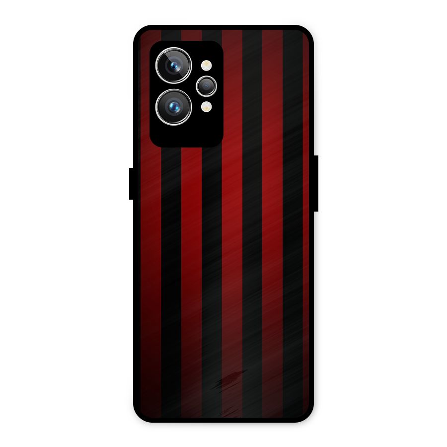 Red Black Stripes Metal Back Case for Realme GT2 Pro