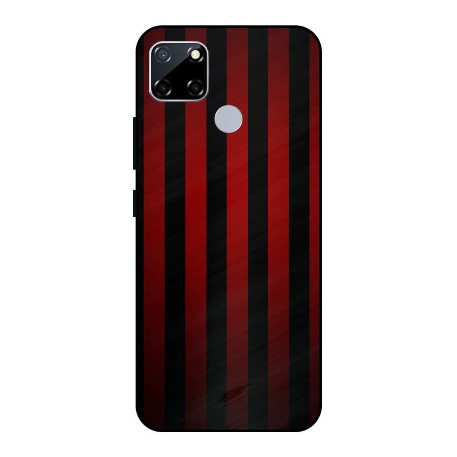 Red Black Stripes Metal Back Case for Realme Narzo 20