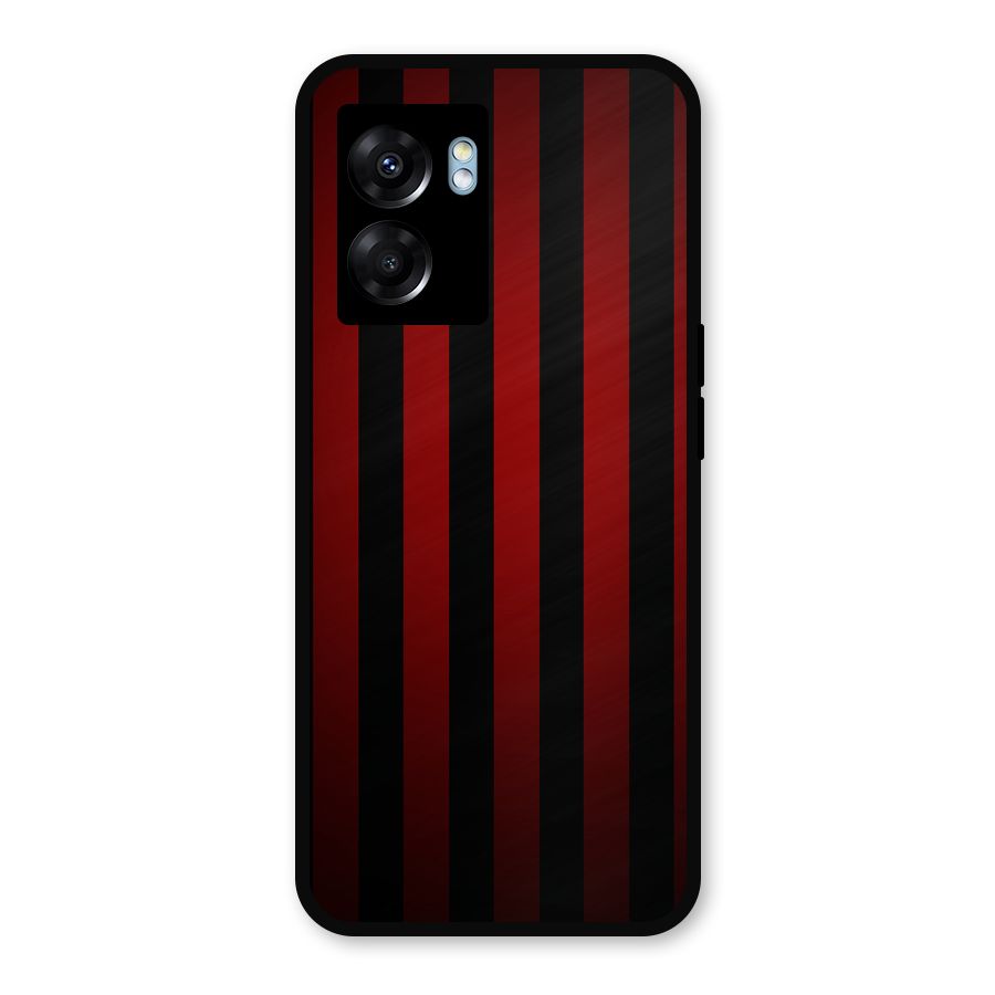 Red Black Stripes Metal Back Case for Realme Narzo 50 5G