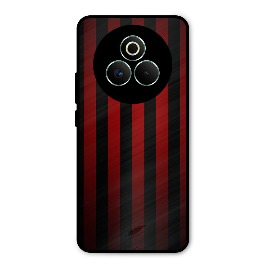 Red Black Stripes Metal Back Case for Realme P3 Pro