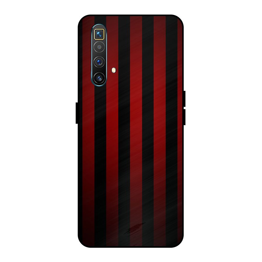 Red Black Stripes Metal Back Case for Realme X3 SuperZoom