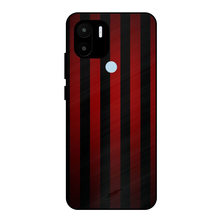 Red Black Stripes Metal Back Case for Redmi A2+