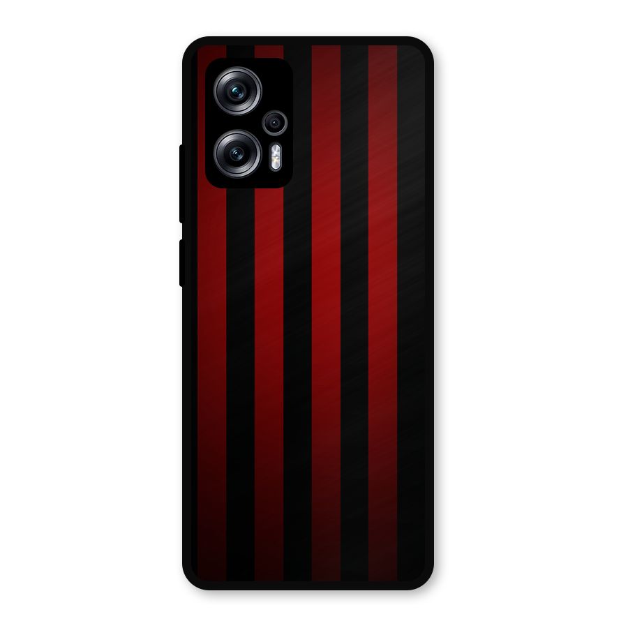 Red Black Stripes Metal Back Case for Redmi K50i