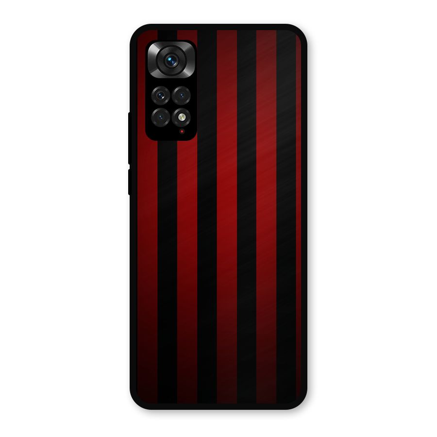 Red Black Stripes Metal Back Case for Redmi Note 11s
