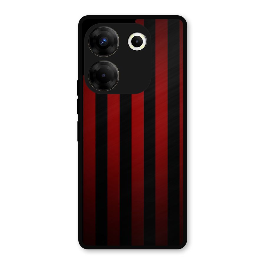 Red Black Stripes Metal Back Case for Tecno Camon 20 Pro