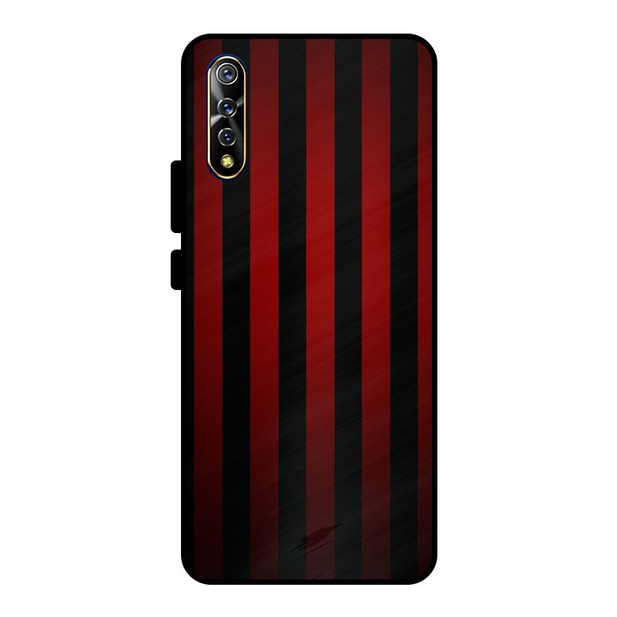 Red Black Stripes Metal Back Case for Vivo S1