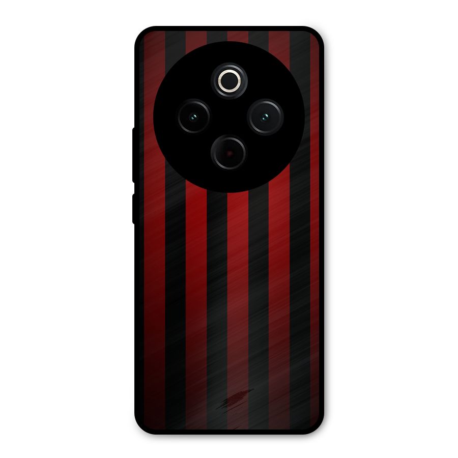 Red Black Stripes Metal Back Case for Vivo T4