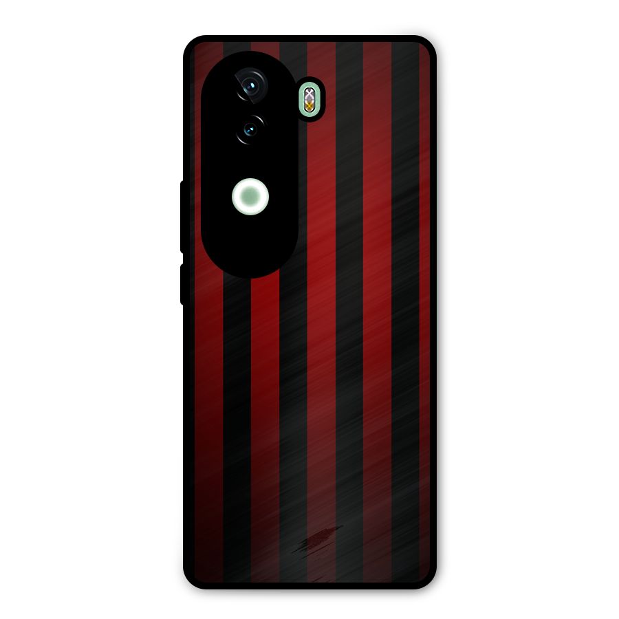 Red Black Stripes Metal Back Case for Vivo V40e