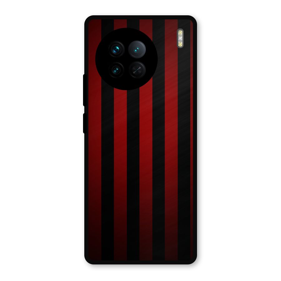 Red Black Stripes Metal Back Case for Vivo X90