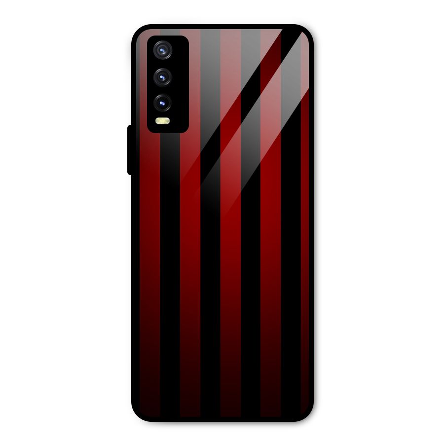 Red Black Stripes Metal Back Case for Vivo Y20