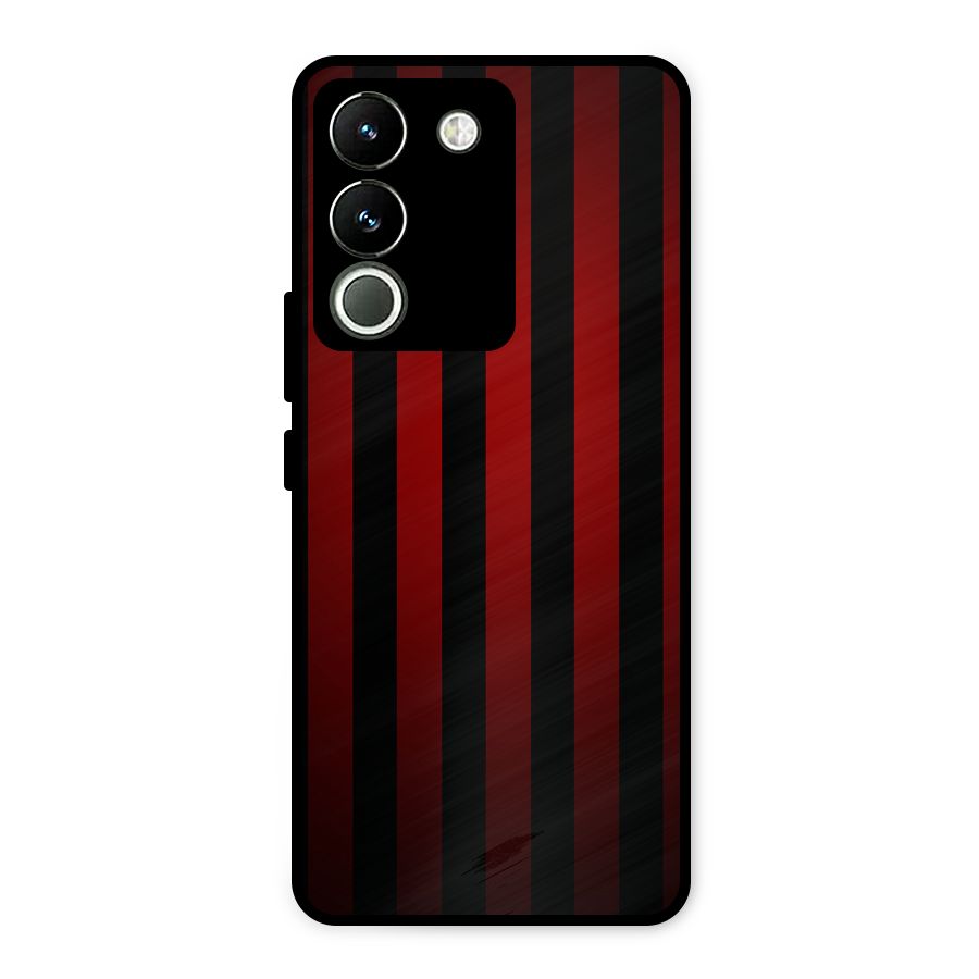 Red Black Stripes Metal Back Case for Vivo Y200
