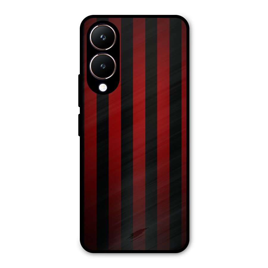 Red Black Stripes Metal Back Case for Vivo Y28