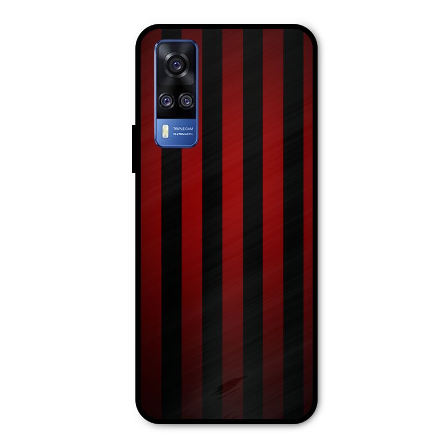 Red Black Stripes Metal Back Case for Vivo Y31