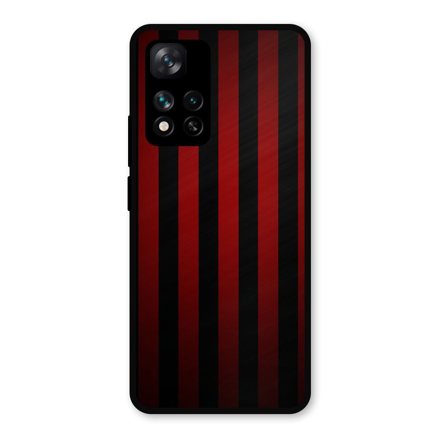Red Black Stripes Metal Back Case for Xiaomi 11i Hypercharge 5G