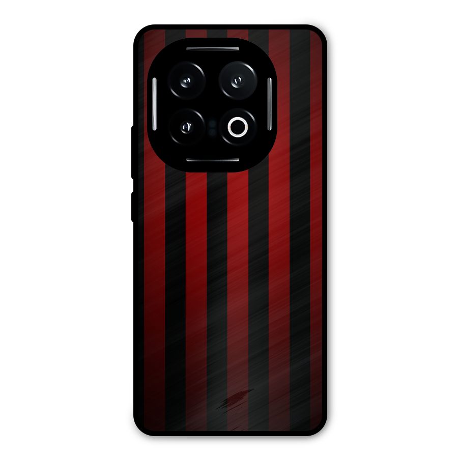 Red Black Stripes Metal Back Case for iQOO 13