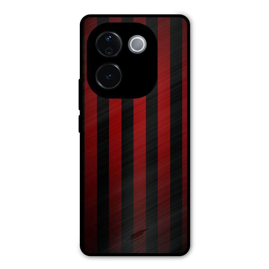 Red Black Stripes Metal Back Case for iQOO Z9s Pro