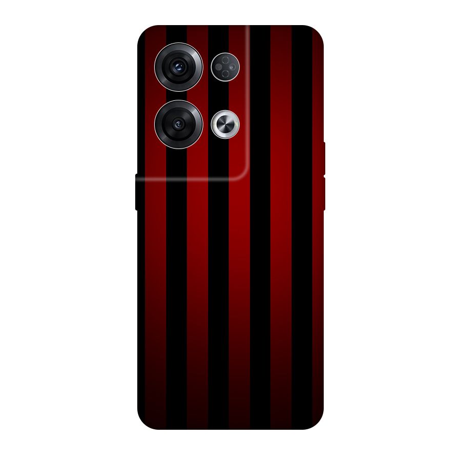 Red Black Stripes Original Polycarbonate Back Case for Oppo Reno8 Pro 5G
