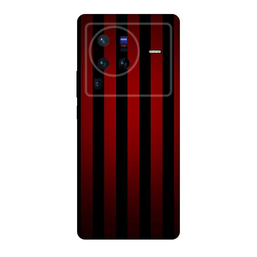 Red Black Stripes Original Polycarbonate Back Case for Vivo X80