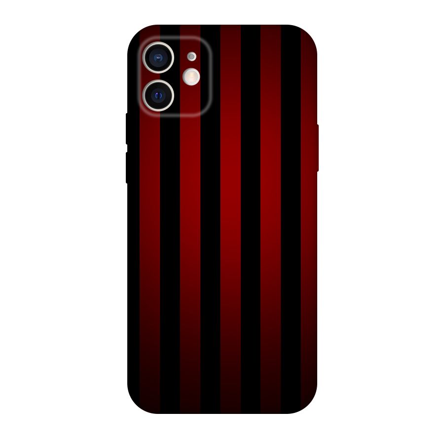 Red Black Stripes Original Polycarbonate Back Case for iPhone 12