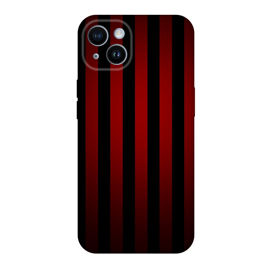 Red Black Stripes Original Polycarbonate Back Case for iPhone 14