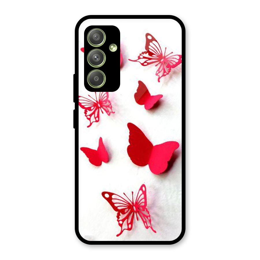 Red Butterflies Glass Back Case for Galaxy A54
