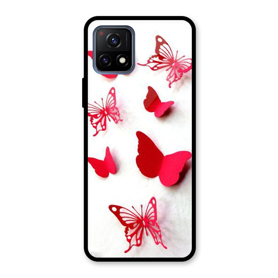 Red Butterflies Glass Back Case for Vivo Y72 5G