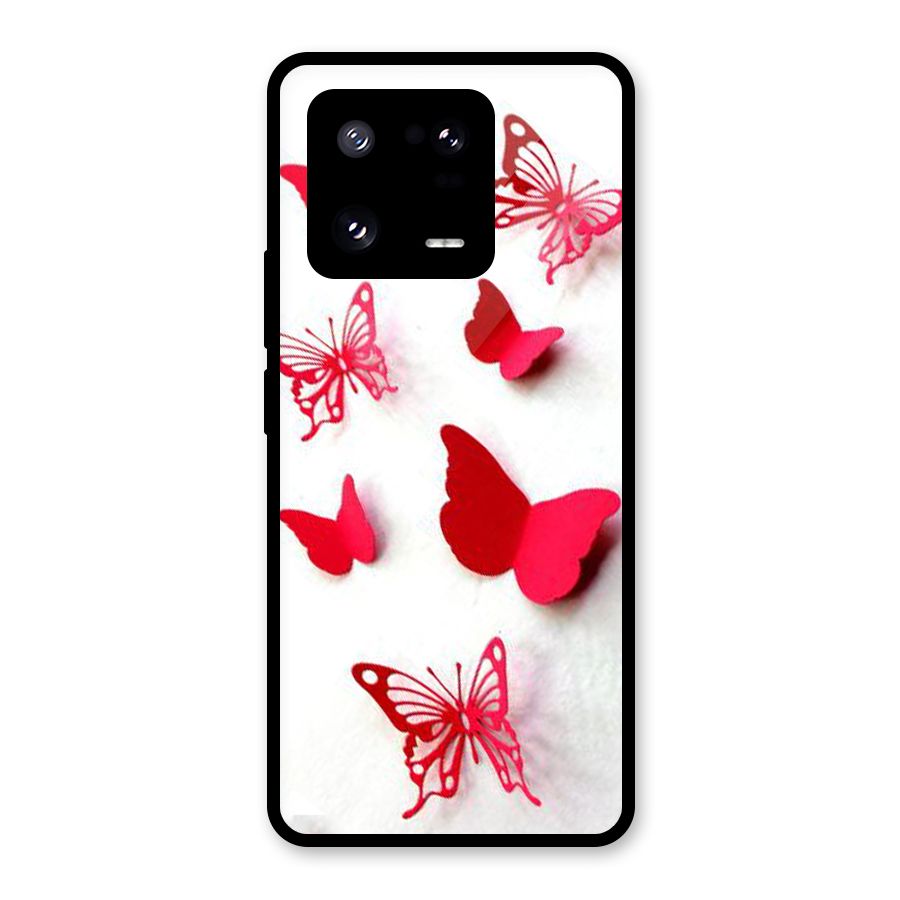 Red Butterflies Glass Back Case for Xiaomi 13 Pro