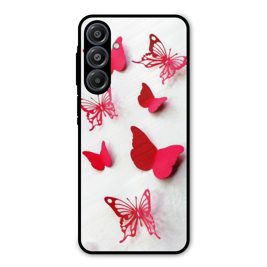 Red Butterflies Metal Back Case for Galaxy A16 5G