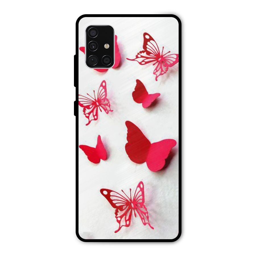 Red Butterflies Metal Back Case for Galaxy A51