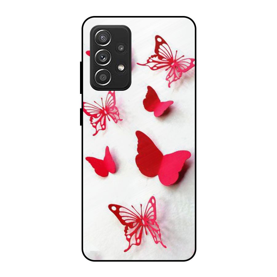 Red Butterflies Metal Back Case for Galaxy A52