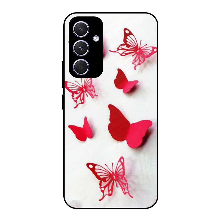 Red Butterflies Metal Back Case for Galaxy A54