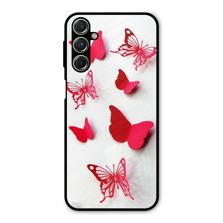 Red Butterflies Metal Back Case for Galaxy M34