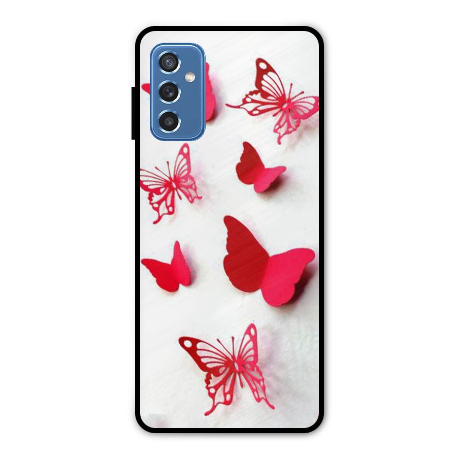 Red Butterflies Metal Back Case for Galaxy M52 5G