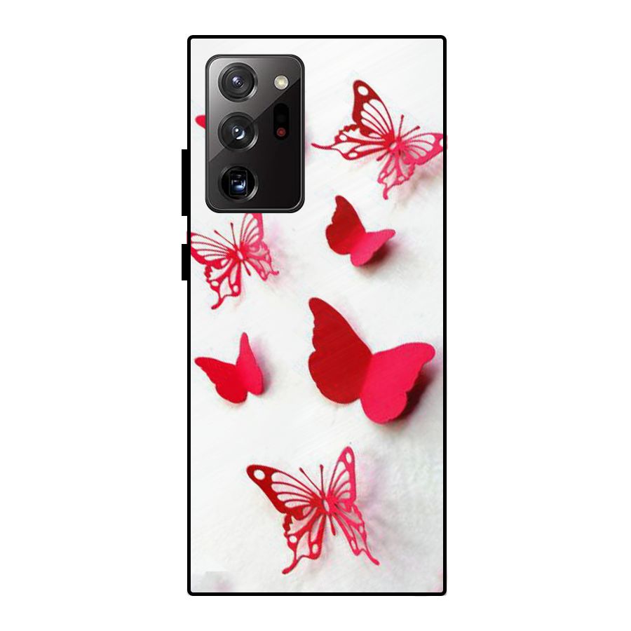 Red Butterflies Metal Back Case for Galaxy Note 20 Ultra