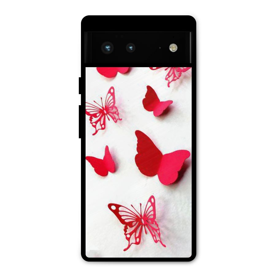 Red Butterflies Metal Back Case for Google Pixel 6