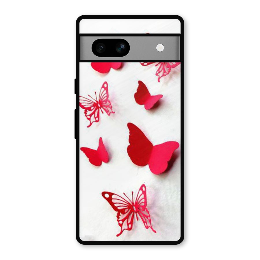 Red Butterflies Metal Back Case for Google Pixel 7a
