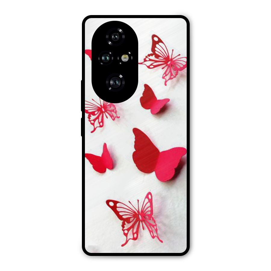 Red Butterflies Metal Back Case for Honor 200 Pro