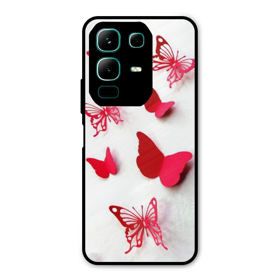 Red Butterflies Metal Back Case for Infinix Note 50x