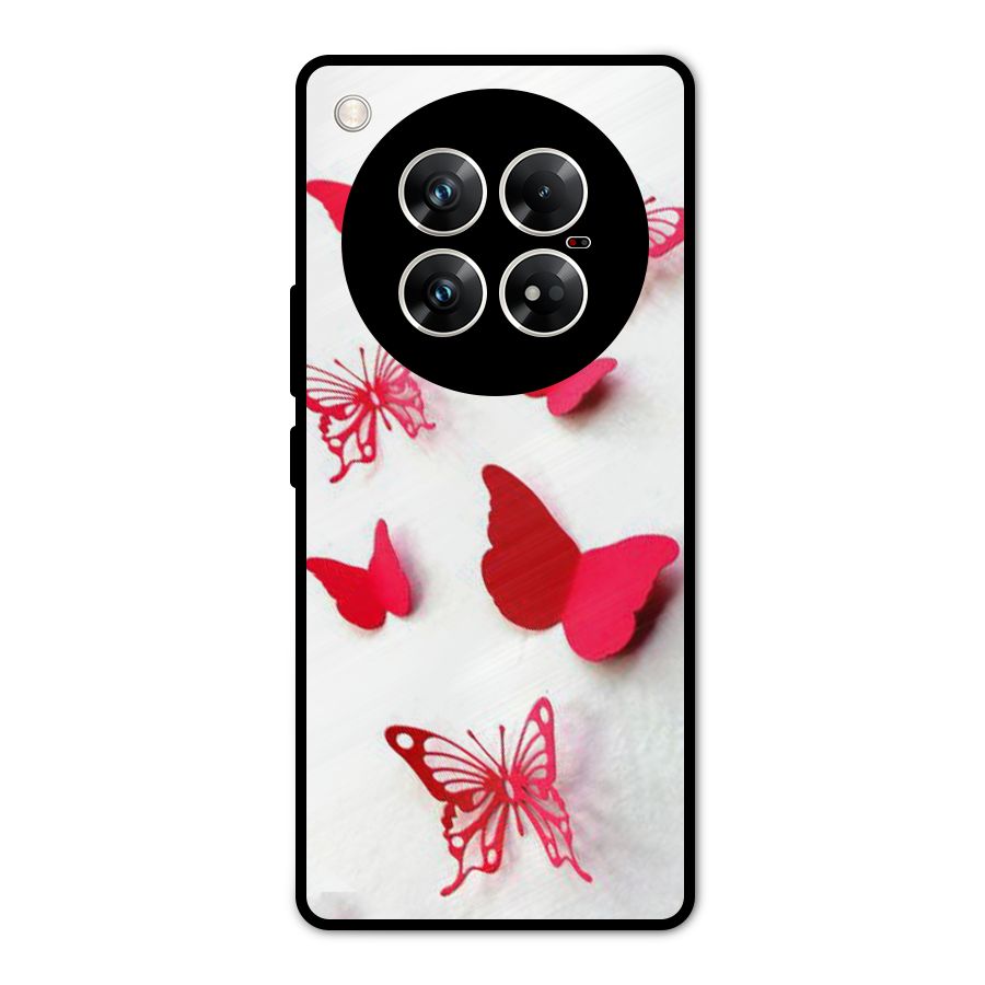 Red Butterflies Metal Back Case for Infinix Zero 40 5G