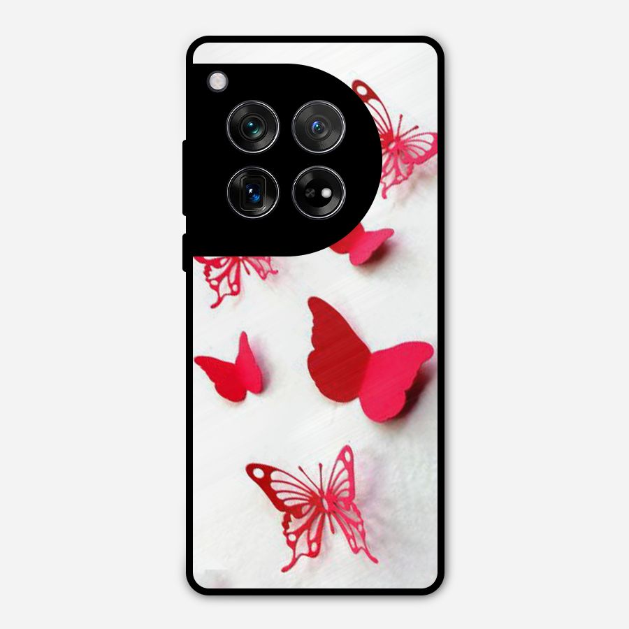 Red Butterflies Metal Back Case for OnePlus 12