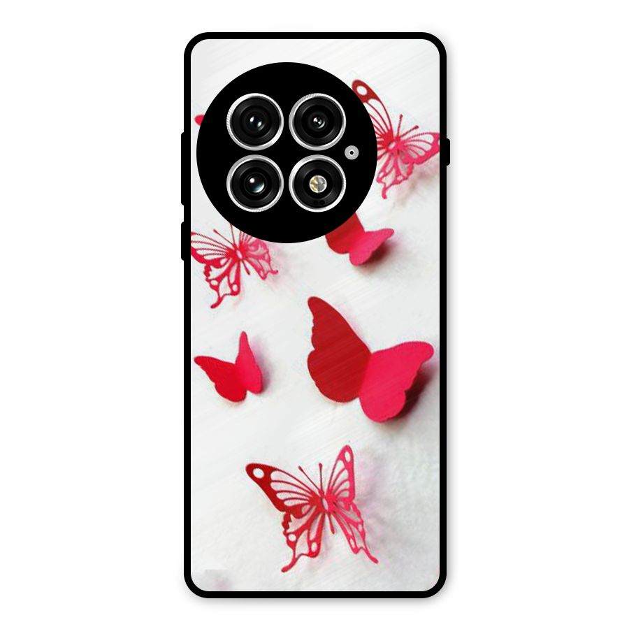 Red Butterflies Metal Back Case for OnePlus 13