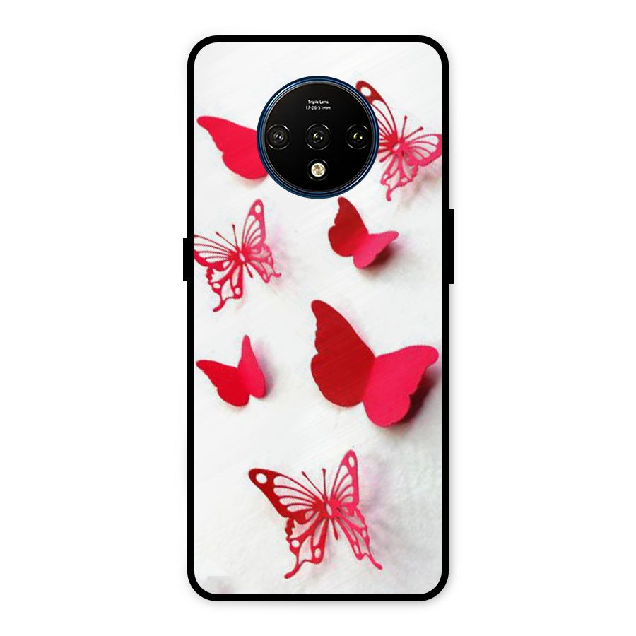 Red Butterflies Metal Back Case for OnePlus 7T