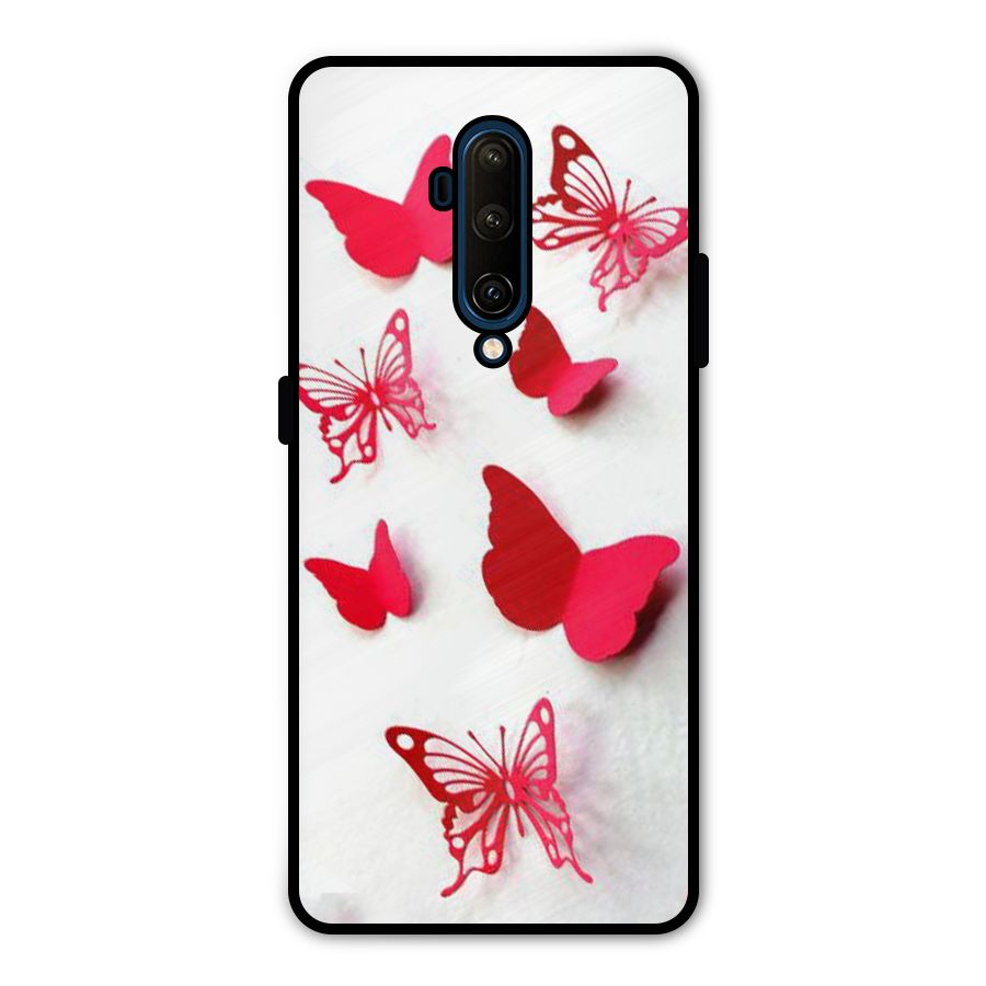 Red Butterflies Metal Back Case for OnePlus 7T Pro