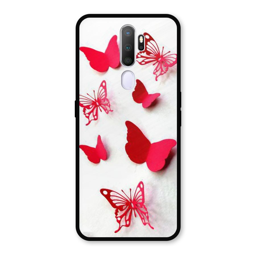 Red Butterflies Metal Back Case for Oppo A5 (2020)