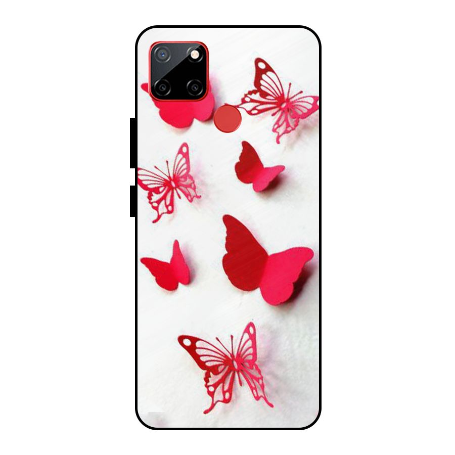 Red Butterflies Metal Back Case for Realme C12