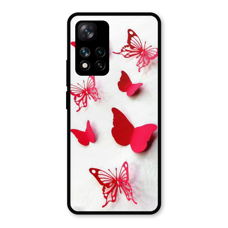 Red Butterflies Metal Back Case for Xiaomi 11i Hypercharge 5G