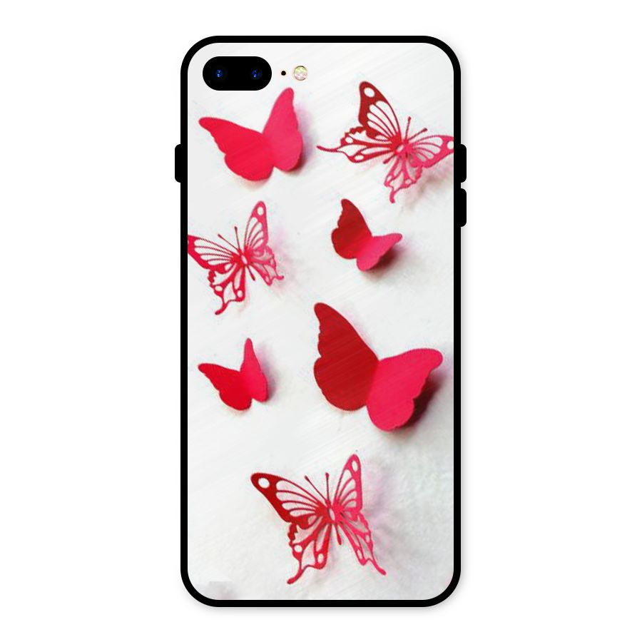 Red Butterflies Metal Back Case for iPhone 7 Plus