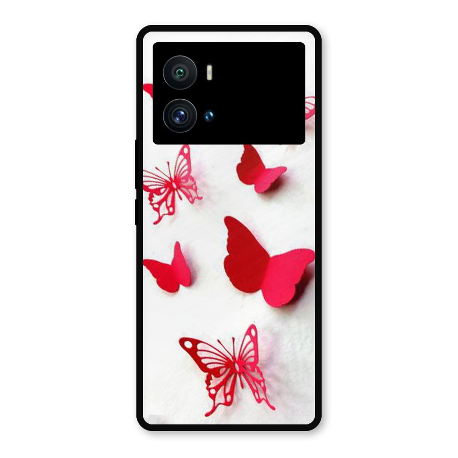 Red Butterflies Metal Back Case for iQOO 9 Pro