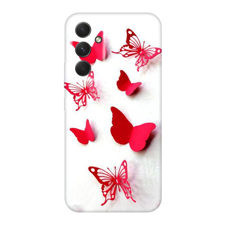 Red Butterflies Original Polycarbonate Back Case for Galaxy A54
